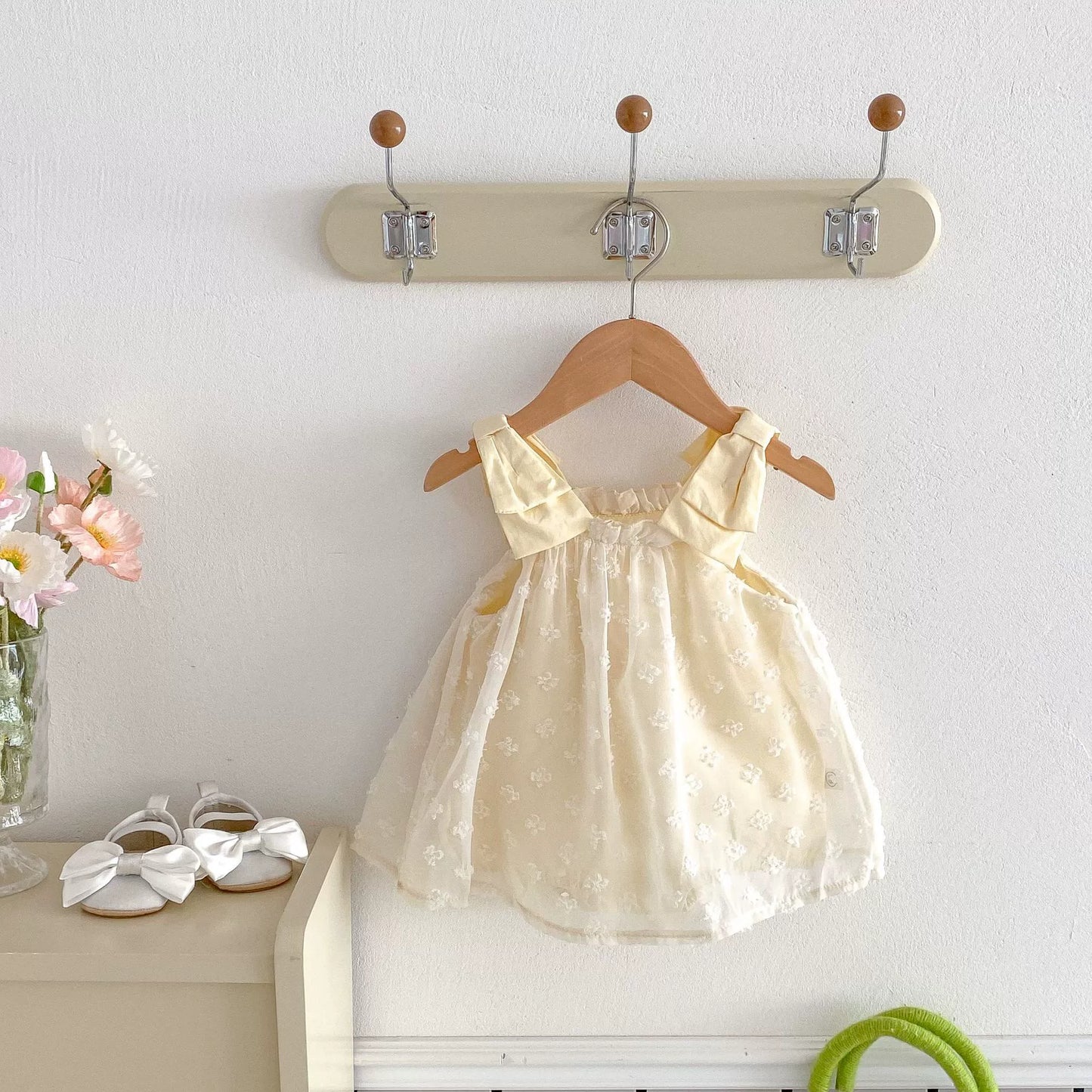 Summer Arrival Baby Girls Flowers Jacquard Tulle Design Sleeveless Dress, MyKids-USA®, Baby & Toddler Dresses, MyKids-USA - Size/Age - 66 (3-6M) - Color - Yellow -  -  - TR2506182000-B