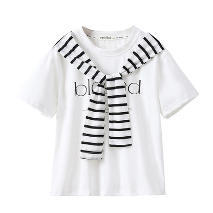 Arrival Summer Baby Kids Girls Short Sleeves Letters Pattern T-shirt and Lace Trim Jeans Sets, MyKids-USA®, Baby & Children's Outfits, MyKids-USA -  -  -  -  -  -  - .