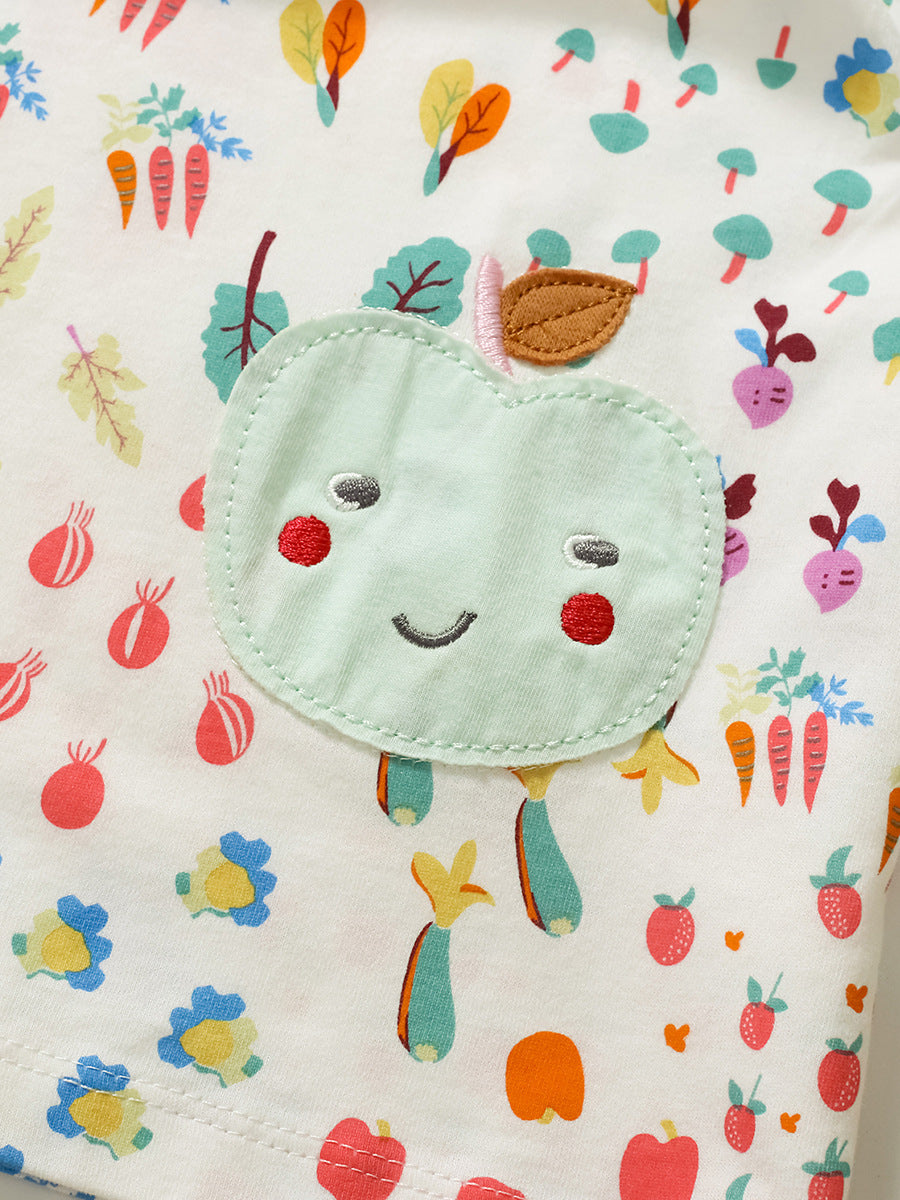 Spring And Summer Baby Girls Short Sleeves Vegetable Cartoon Collection Dress, MyKids-USA®, Baby & Toddler Dresses, MyKids-USA -  -  -  -  -  -  - 