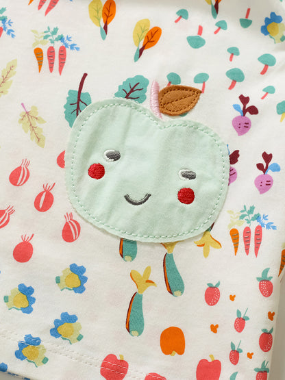 Spring And Summer Baby Girls Short Sleeves Vegetable Cartoon Collection Dress, MyKids-USA®, Baby & Toddler Dresses, MyKids-USA -  -  -  -  -  -  - 