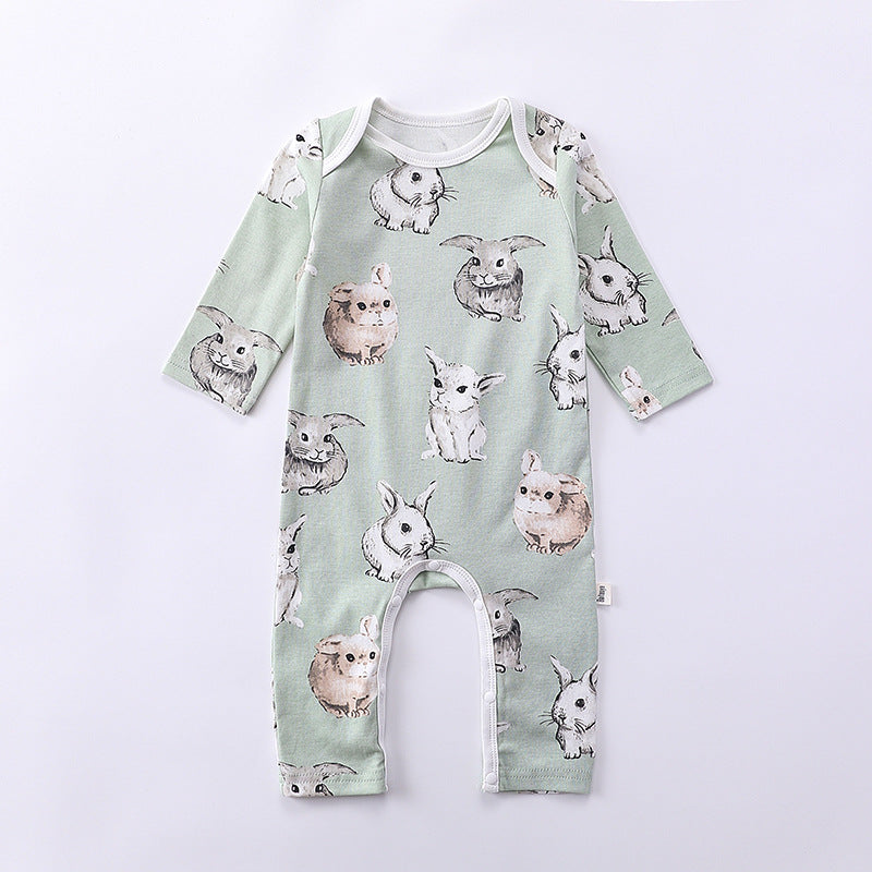 Cartoon Graphic Long Sleeve Outgoing Rompers