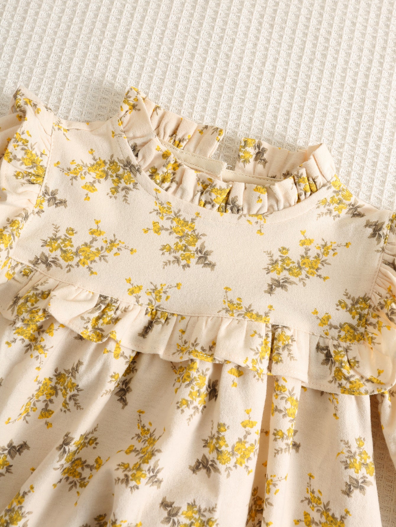 Autumn Arrival Baby Kids Girls Floral Pattern Long Sleeves Ruffle Neck Dress, MyKids-USA®, Baby & Toddler Dresses, MyKids-USA -  -  -  -  -  -  - 