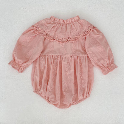 Design Autumn Floral Pattern Baby Kids Girls Bow-Tied Collar Onesies and Dress – Princess Sister Matching Set