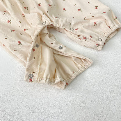 MyKids-USA® Autumn Arrival Baby Girls Long Sleeves Cute Flowers Pattern Turn Down Collar Rompers