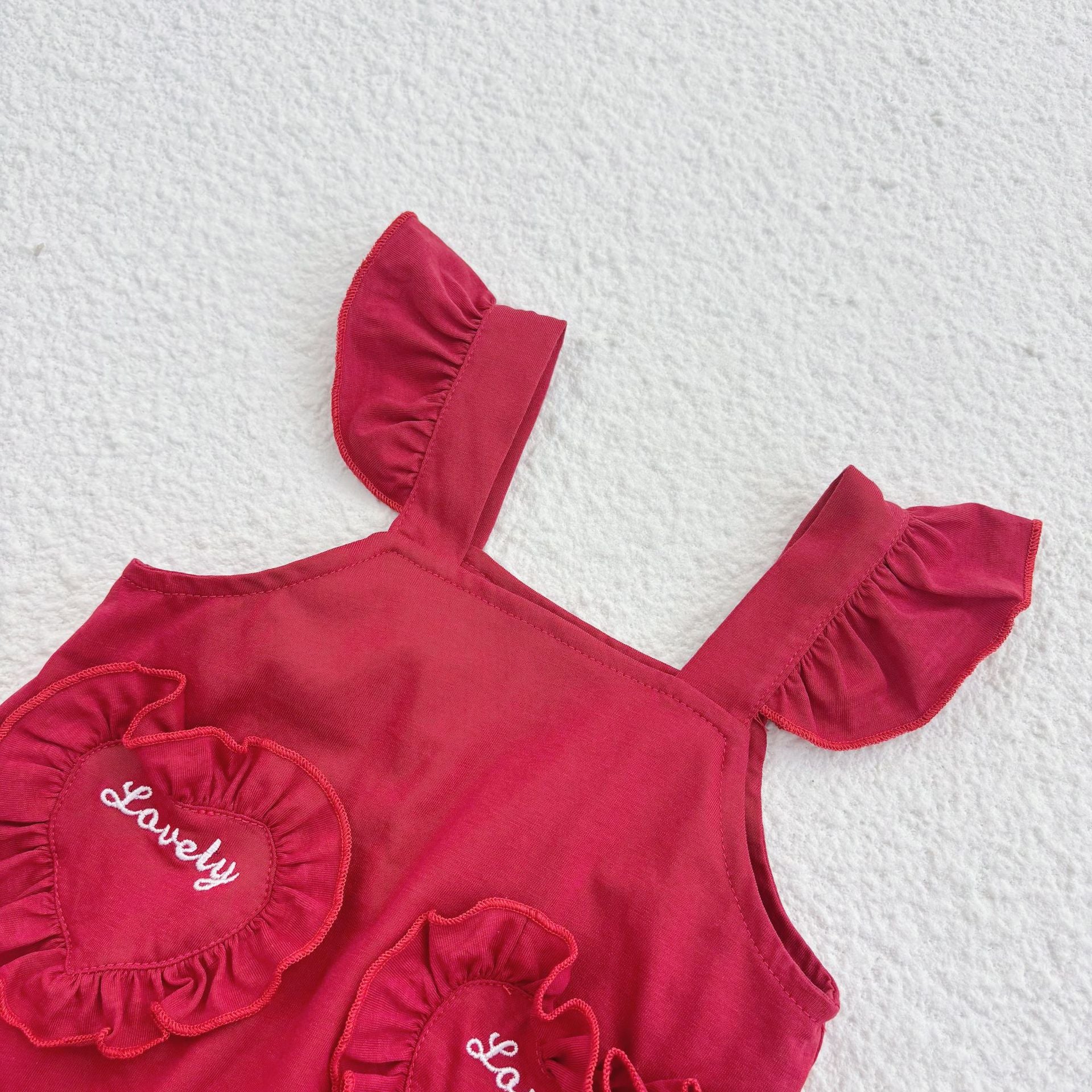 Summer Arrival Baby Girls Cute Letters and Hearts Pattern Fly Sleeves Onesies, MyKids-USA®, Baby One-Pieces, MyKids-USA -  -  -  -  -  -  - 