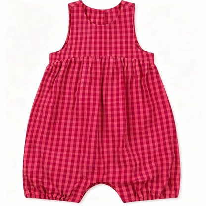 Summer Arrival Baby Girls Sleeveless Plaid Pattern Dress, MyKids-USA®, Baby & Children's Dresses, MyKids-USA - Size/Age - 66 (3-6M) - Color - Red -  -  - TR2605202220-A.