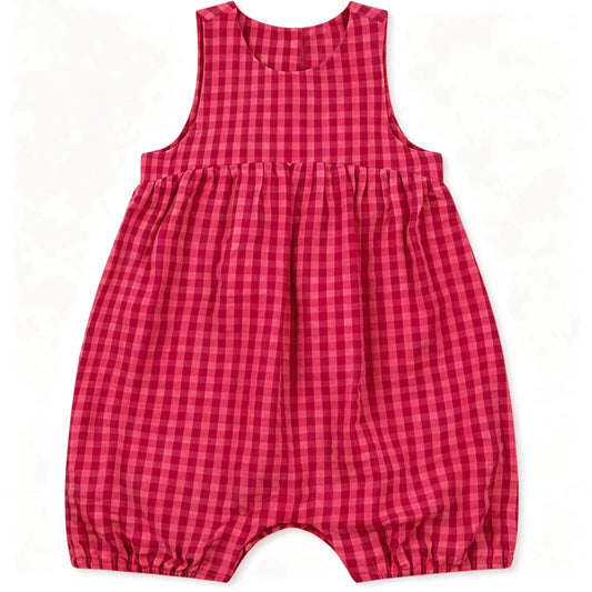 Summer Arrival Baby Girls Sleeveless Plaid Pattern Dress, MyKids-USA®, Baby & Children's Dresses, MyKids-USA - Size/Age - 66 (3-6M) - Color - Red -  -  - TR2605202220-A.