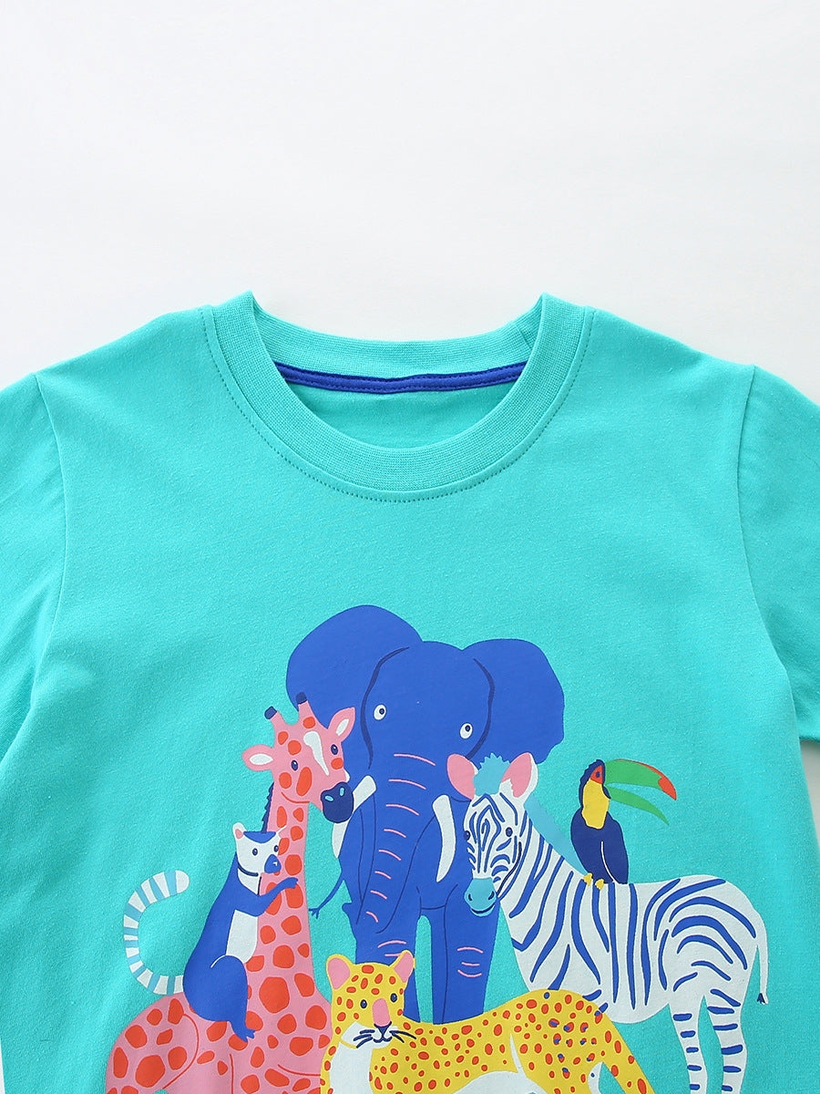 Arrival Summer Baby Kids Boys Short Sleeves Animals Cartoon Pattern T-shirt and Shorts Clothing Set, MyKids-USA®, Baby & Children's Outfits, MyKids-USA -  -  -  -  -  -  - .