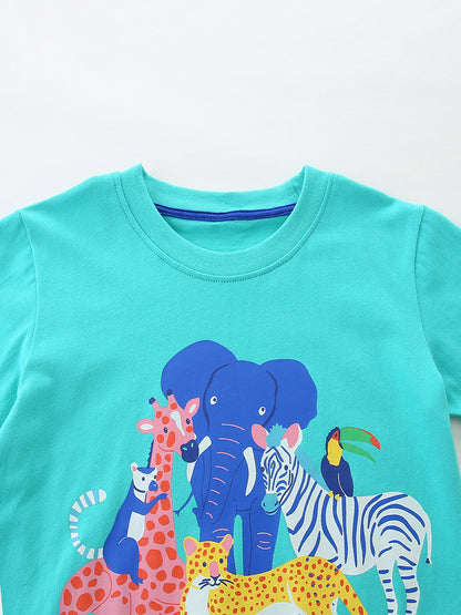 Arrival Summer Baby Kids Boys Short Sleeves Animals Cartoon Pattern T-shirt and Shorts Clothing Set, MyKids-USA®, Baby & Children's Outfits, MyKids-USA -  -  -  -  -  -  - .