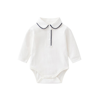 Autumn Arrival Baby Boys Long Sleeves Turn-down Collar Bodysuit