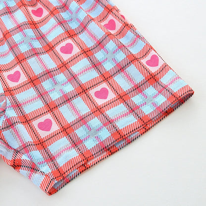 Summer Baby Kids Cute Dinosaur Pattern Vest and Plaid Shorts Clothing Set for Girls, MyKids-USA®, Baby & Toddler Outfits, MyKids-USA -  -  -  -  -  -  - 