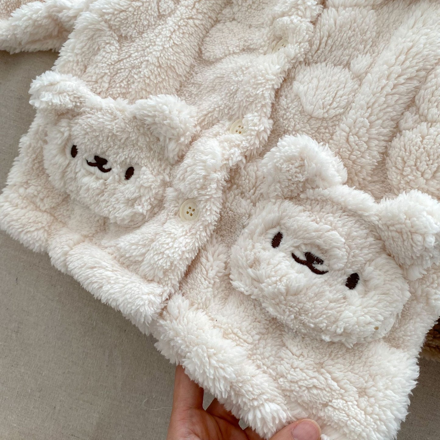 Baby Little Bear Plush Cardigan Combo Long Pants Sets In Winter, MyKids-USA®, Baby & Toddler Outfits, MyKids-USA -  -  -  -  -  -  - 