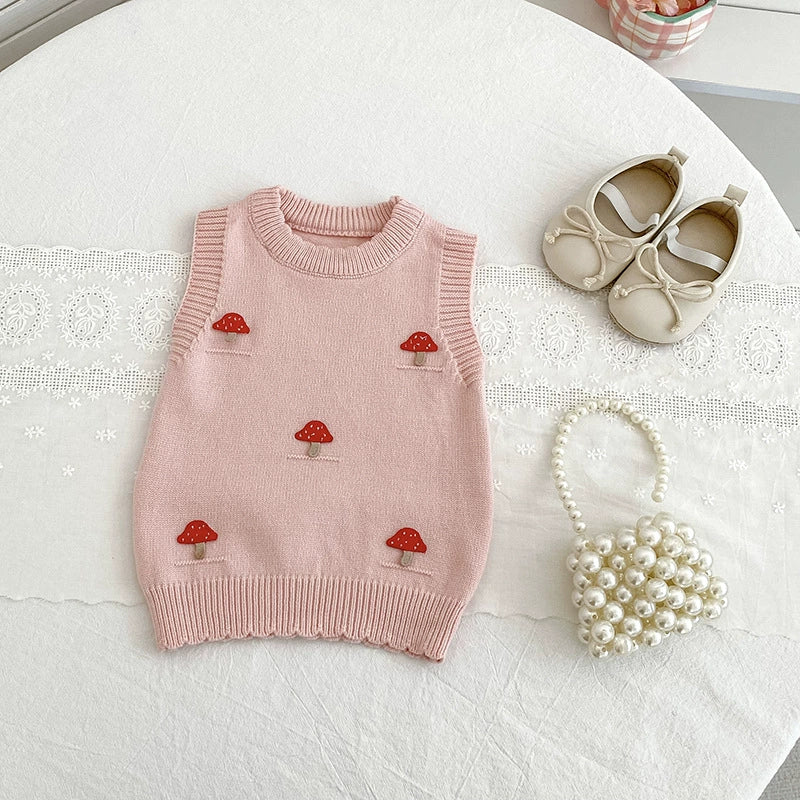 Autumn Arrival Baby Unisex Comfortable Mushrooms Pattern Knitted Sleeveless Vest, MyKids-USA®, Sweaters, MyKids-USA -  -  -  -  -  -  - 
