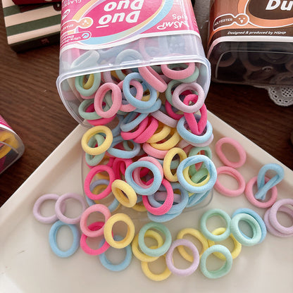 Collection of 100 Versatile Colorful Hair Ties, MyKids-USA®, Ponytail Holders, MyKids-USA - Size/Age - Average Size (0-12Y） - Color - Pink -  -  - TR2602081244-D.