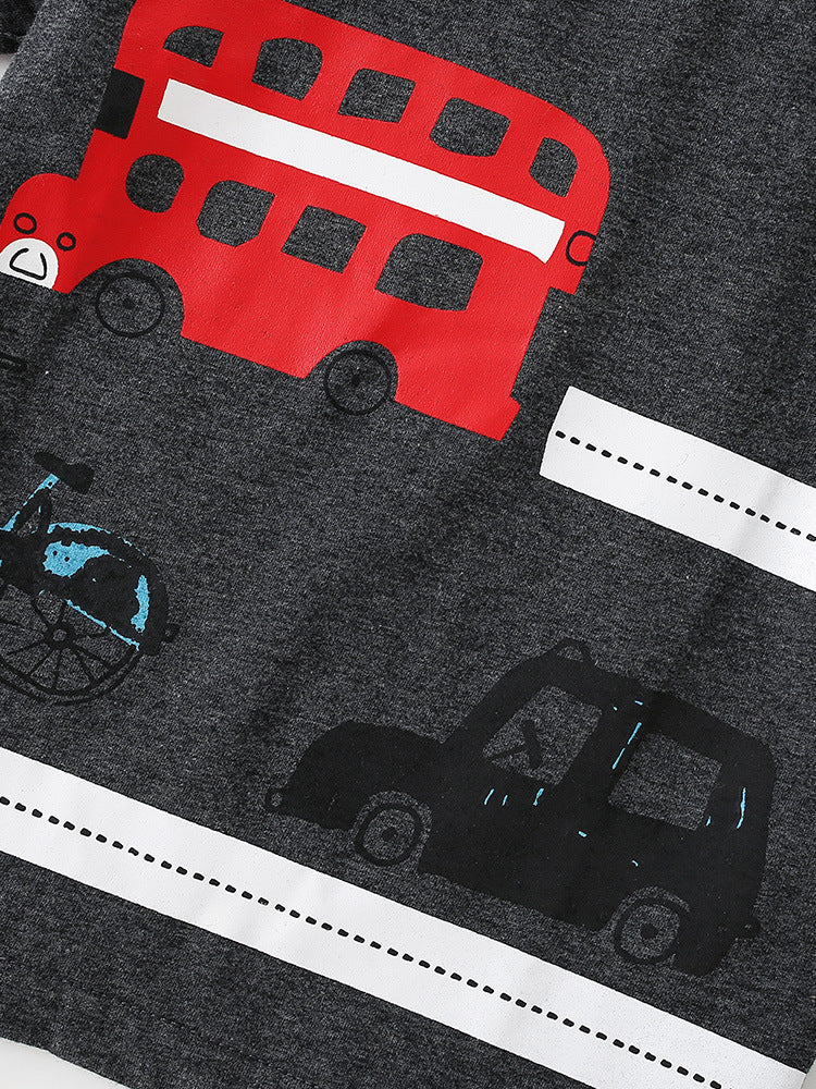 Summer Boys’ Cartoon Pattern T-shirt in European and American Style