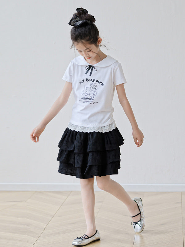 Arrival Summer Baby Kids Girls Short Sleeves Puppy Pattern T-Shirt and Black Skirt Sets, MyKids-USA®, Baby & Children's Outfits, MyKids-USA -  -  -  -  -  -  - .