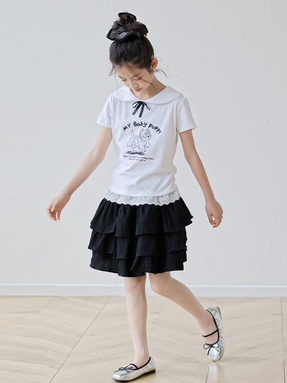 Arrival Summer Baby Kids Girls Short Sleeves Puppy Pattern T-Shirt and Black Skirt Sets, MyKids-USA®, Baby & Children's Outfits, MyKids-USA -  -  -  -  -  -  - .