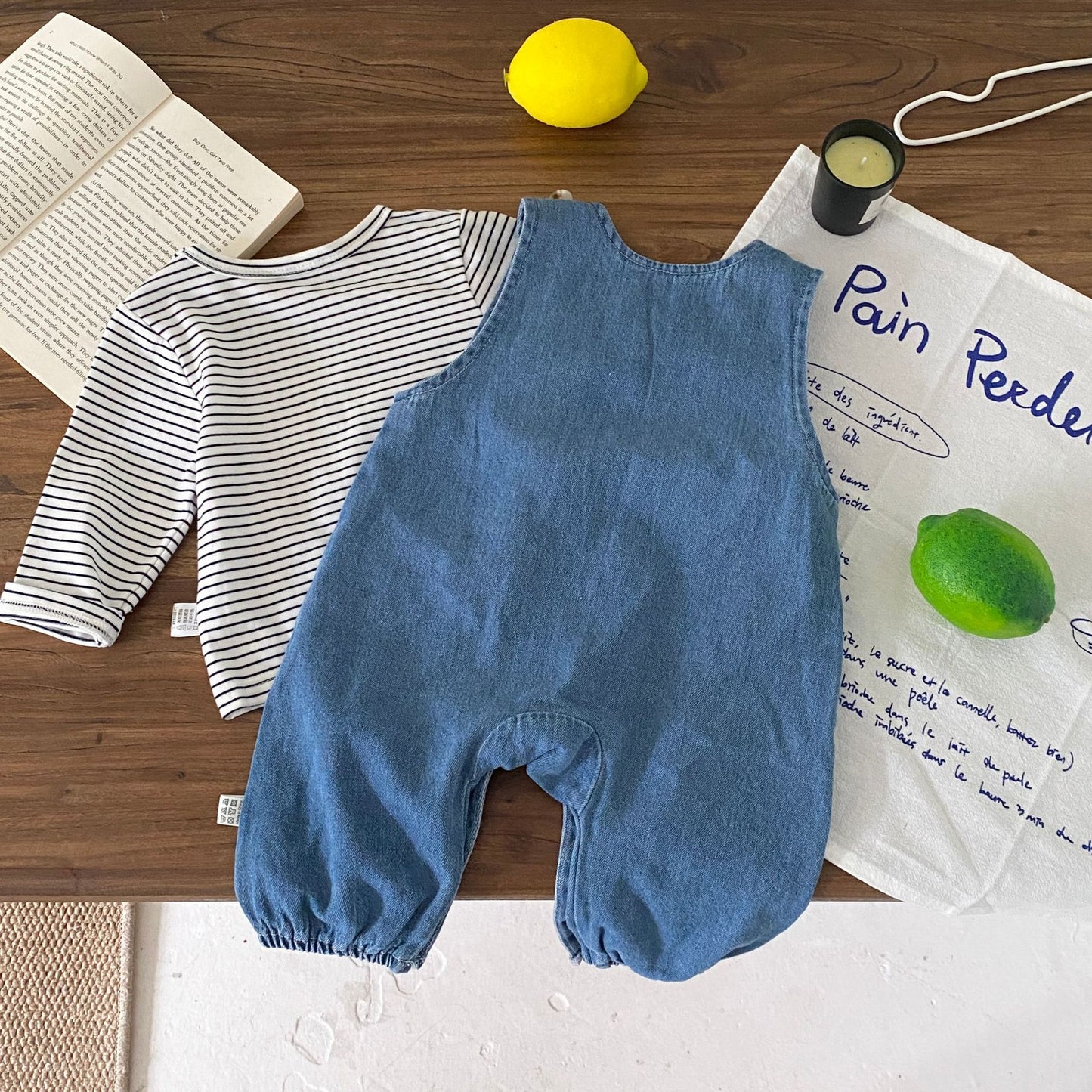 Spring and Autumn Baby Kids Unisex Striped Long Sleeves Top and Denim Sleeveless Overalls Clothing Set, MyKids-USA®, Baby & Toddler Outfits, MyKids-USA -  -  -  -  -  -  - 