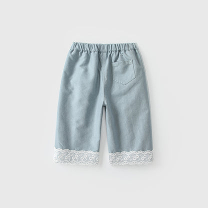 Arrival Autumn Baby Kids Girls Lace Color Patchwork Denim Pants, MyKids-USA®, Jeans, MyKids-USA -  -  -  -  -  -  - 