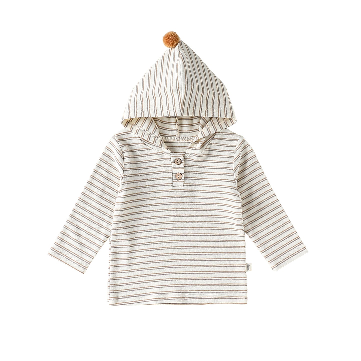 Autumn Arrival Baby Kids Unisex Striped Pattern Long Sleeves Hooded Top, MyKids-USA®, Hoodies, MyKids-USA - Size/Age - 73 (6-9M) - Color - Beige -  -  - TR2509272351-A