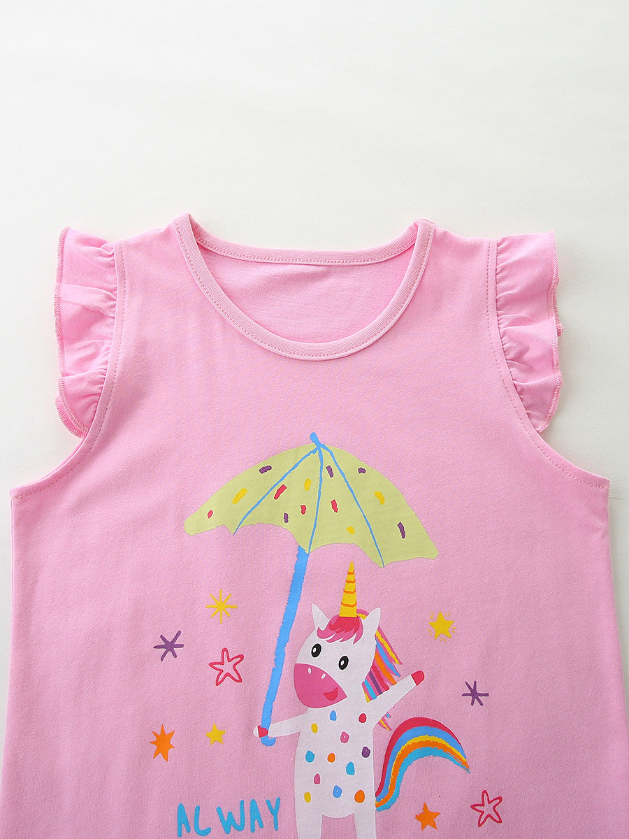 Summer Baby Kids Fruits and Animals Cartoon Pattern T-shirt Clothing Set for Girls, MyKids-USA®, Baby & Children's Outfits, MyKids-USA -  -  -  -  -  -  - .