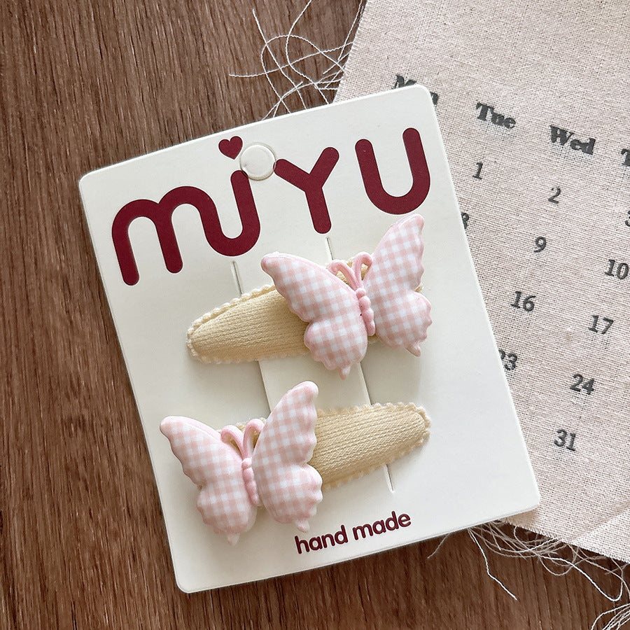 Collection of 2 Versatile Butterfly Pattern Hair Clips, MyKids-USA®, Hair Pins, Claws & Clips, MyKids-USA - Size/Age - Average Size (0-12Y） - Color - Light Pink -  -  - TR2601061446-B.