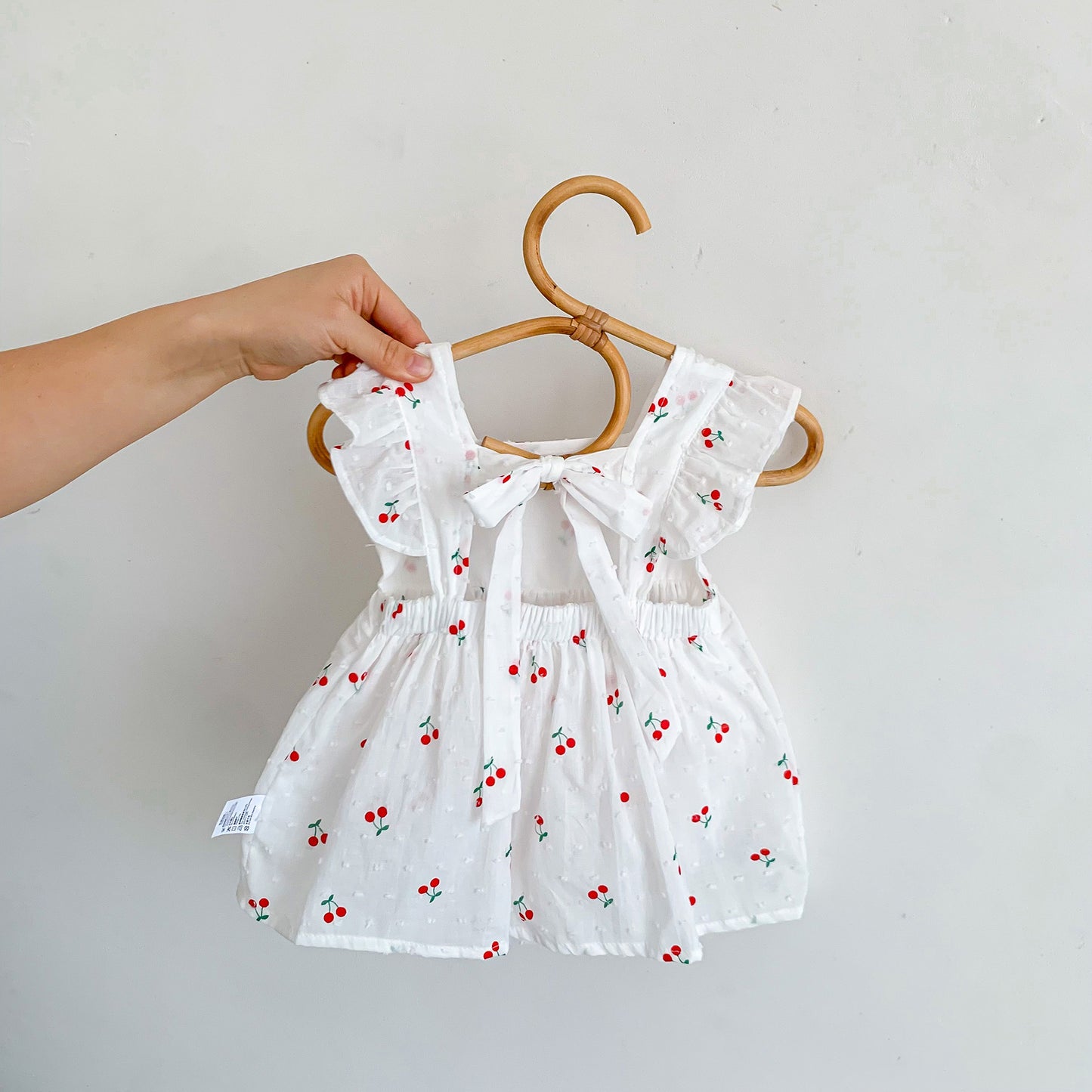 Summer New Arrival Baby Girls Sleeveless Cherry Print Onesies Dress