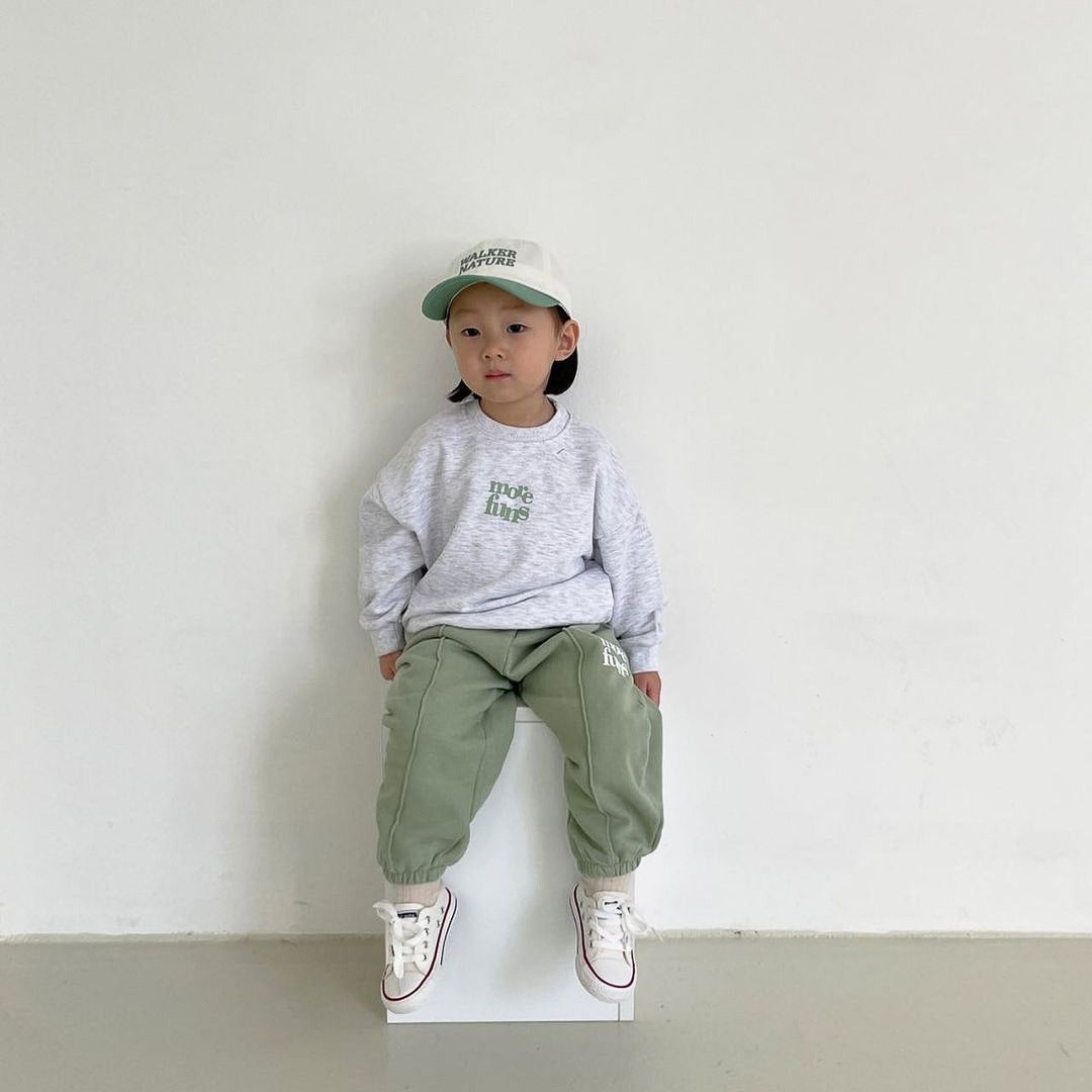 MyKids-USA® Autumn Baby Kids Unisex Long Sleeves Letters Pattern Sweatshirt and Pants Clothing Set