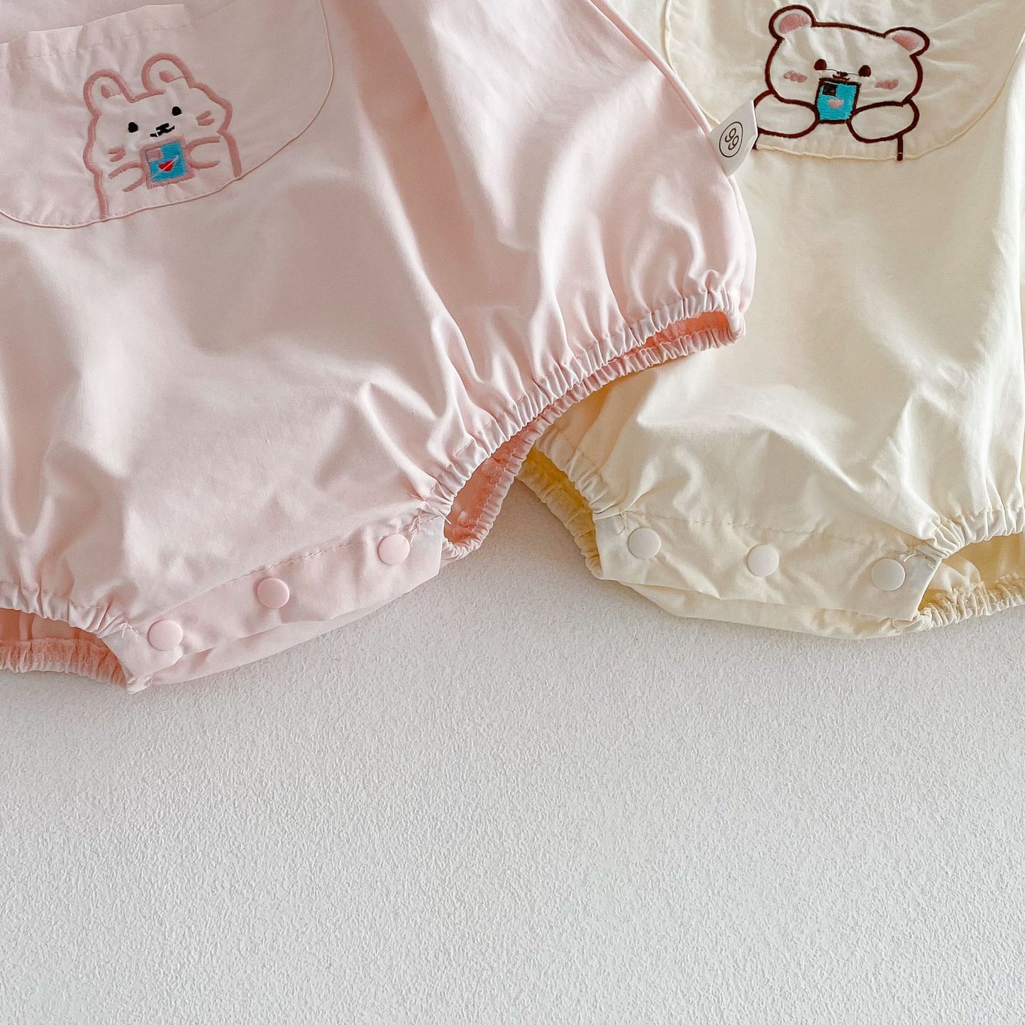 Summer Arrival Baby Unisex Teddy Bear Embroiedred Sleeveless Strap Onesies Overalls, MyKids-USA®, Baby One-Pieces, MyKids-USA -  -  -  -  -  -  - 