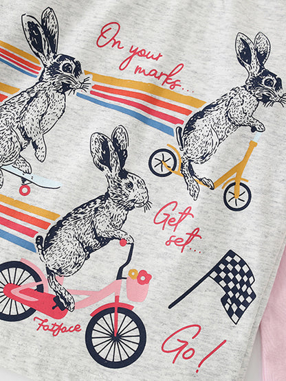 Girls Cartoon Printing Pattern Comfy Cotton Top Pullover
