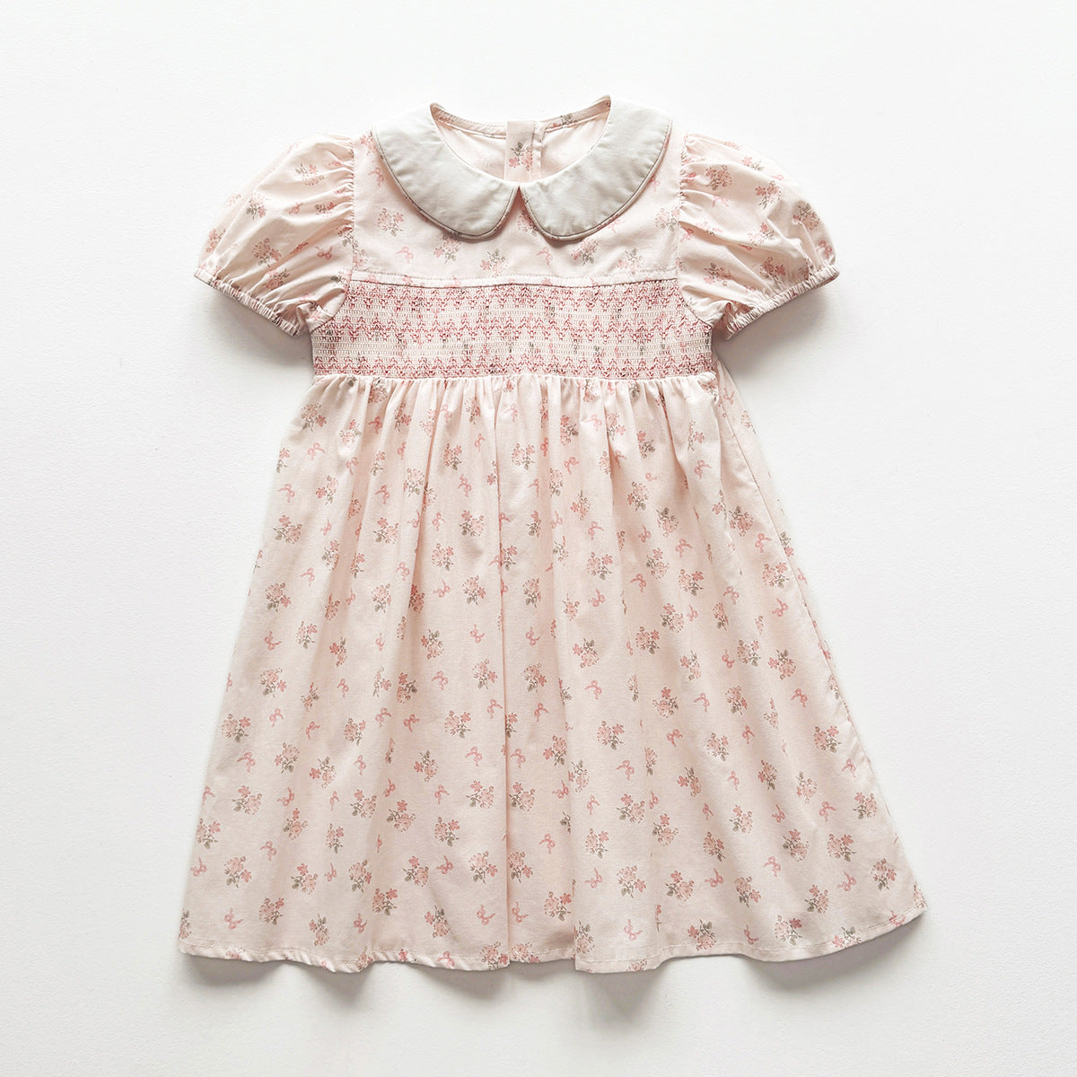 Summer Arrival Baby Girls Short Sleeves Floral Pattern Dress, MyKids-USA®, Baby & Children's Dresses, MyKids-USA - Size/Age - 90 (12-24M) - Color - Pink -  -  - TR2603312359-B.