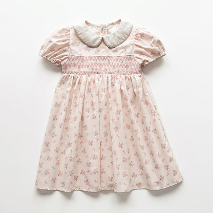 Summer Arrival Baby Girls Short Sleeves Floral Pattern Dress, MyKids-USA®, Baby & Children's Dresses, MyKids-USA - Size/Age - 90 (12-24M) - Color - Pink -  -  - TR2603312359-B.