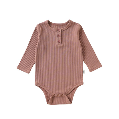 MyKids-USA® Autumn Arrival Baby Kids Simple Long Sleeves Solid Color Bodysuit