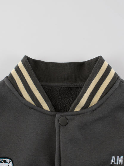 Boys and Girls Letters Pattern Contrast Design Single Breasted Baseball Coat, MyKids-USA®, Baby & Toddler Outerwear, MyKids-USA -  -  -  -  -  -  - 