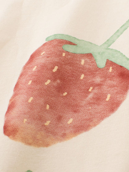 Summer Girls’ Fruits Cartoon and Letters Pattern T-shirt in European and American Style