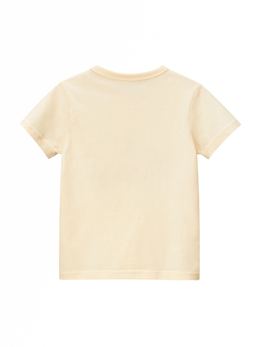 Summer Boys’ Letters Pattern Apricot T-shirt in European and American Style, MyKids-USA®, T-Shirts, MyKids-USA -  -  -  -  -  -  - .