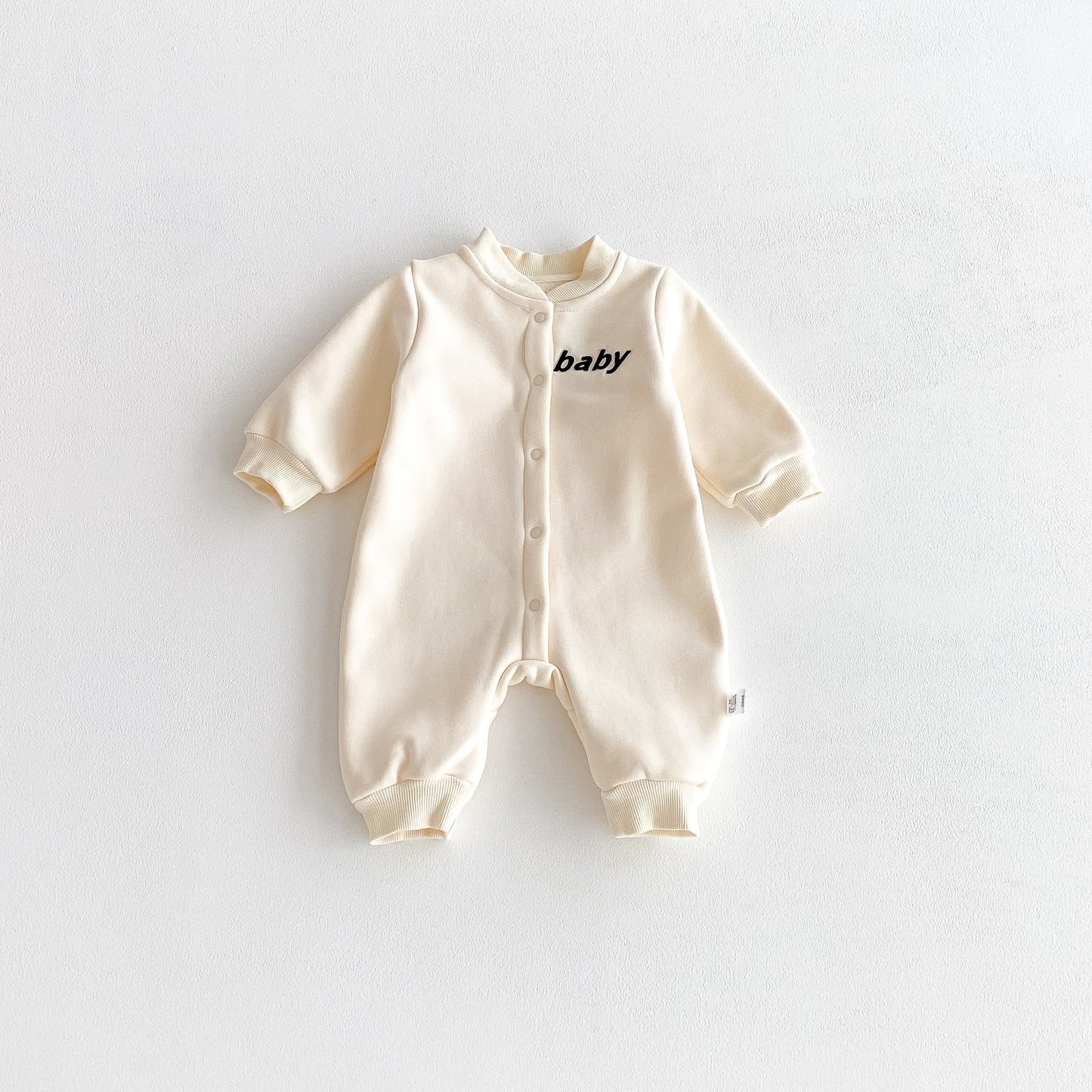Winter and Autumn Arrival Baby Unisex Long Sleeves Letters Pattern Warm Fleece Rompers, MyKids-USA®, Baby One-Pieces, MyKids-USA - Size/Age - 66 (3-6M) - Color - Beige -  -  - TR2510152317-A
