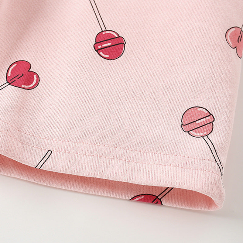 Summer Baby Kids Cartoon Lollipops Pattern T-shirt and Shorts Clothing Set for Girls, MyKids-USA®, Baby & Toddler Outfits, MyKids-USA -  -  -  -  -  -  - 