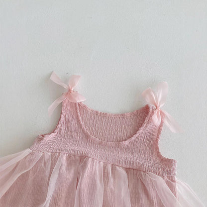 Summer Arrival Baby Girls Sleeveless Tulle Patchwork Pink Bodysuit, MyKids-USA®, Baby & Children's One-Pieces, MyKids-USA -  -  -  -  -  -  - .