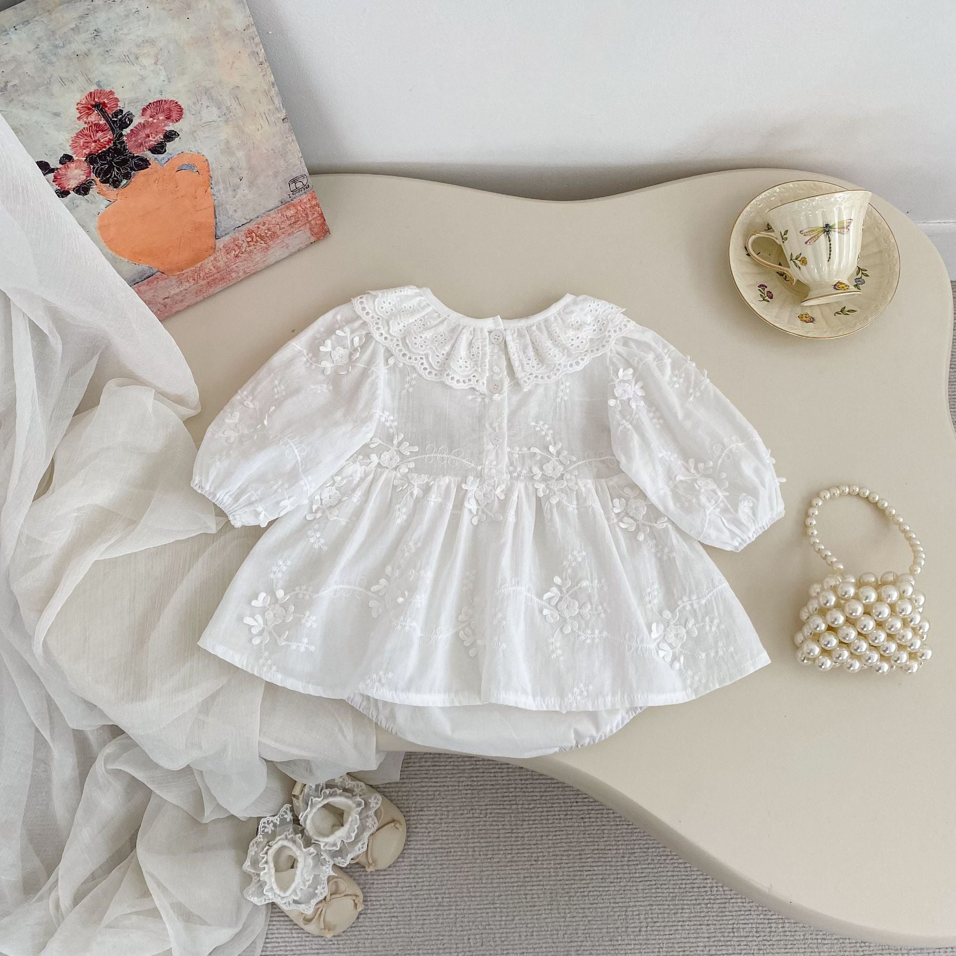 Spring Arrival Baby Girls Long Sleeves Flowers Pattern Solid Color Bod MyKids-USA Spring Arrival Baby Girls Long Sleeves Flowers Pattern Solid Color Bod MyKids-USA