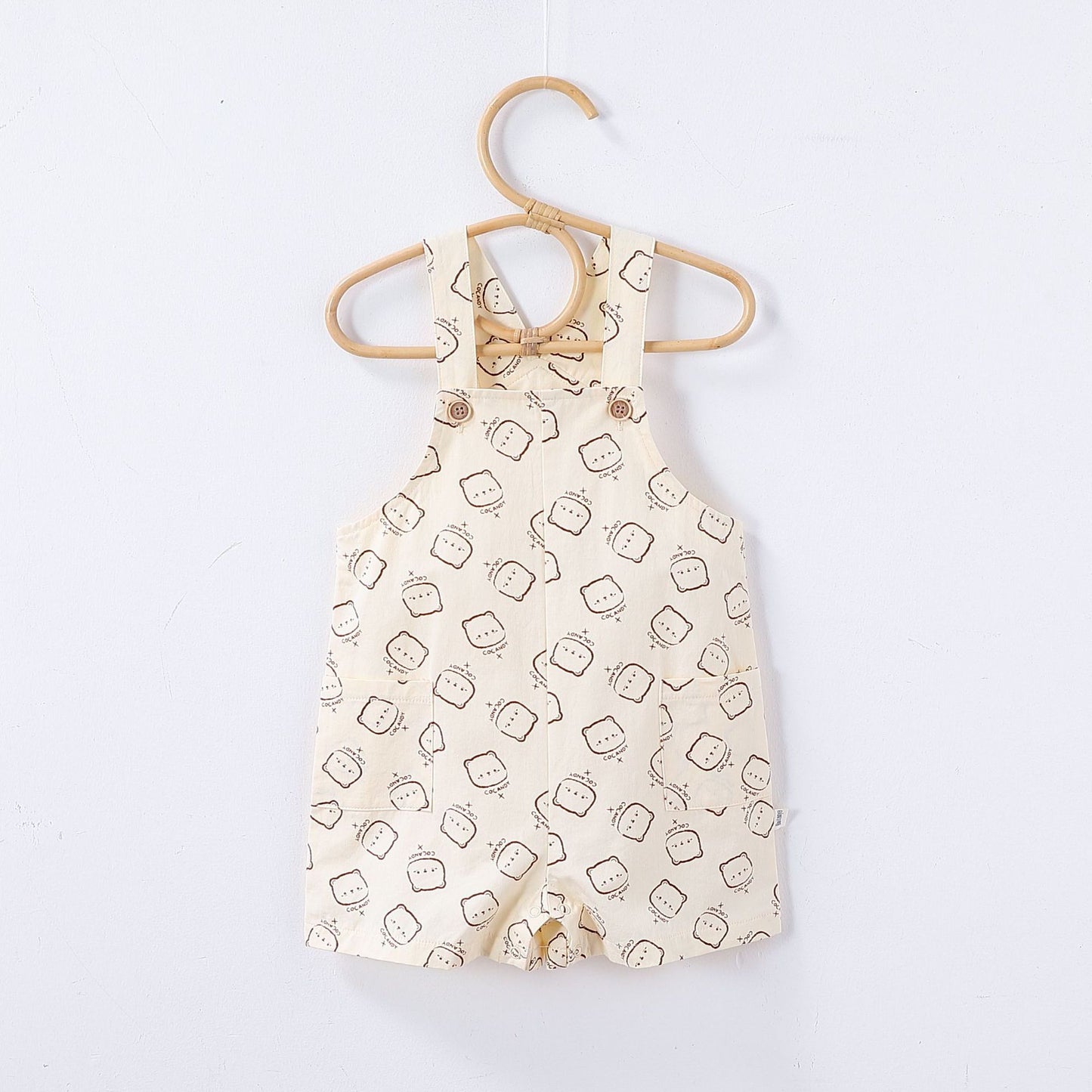 Summer Baby Kids Unisex Fruits Embroidered Pattern Short Sleeves T-shirt and Teddy Pattern Rompers Overalls Clothing Set, MyKids-USA®, Baby & Toddler Outfits, MyKids-USA - Size/Age - 73 (6-9M) - Color - Beige -  -  - TR2504252155-A