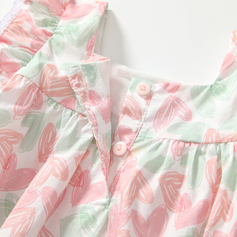 Summer Arrival Baby Girls Cute Hearts Pattern Fly Sleeves Onesies, MyKids-USA®, Baby One-Pieces, MyKids-USA -  -  -  -  -  -  - 