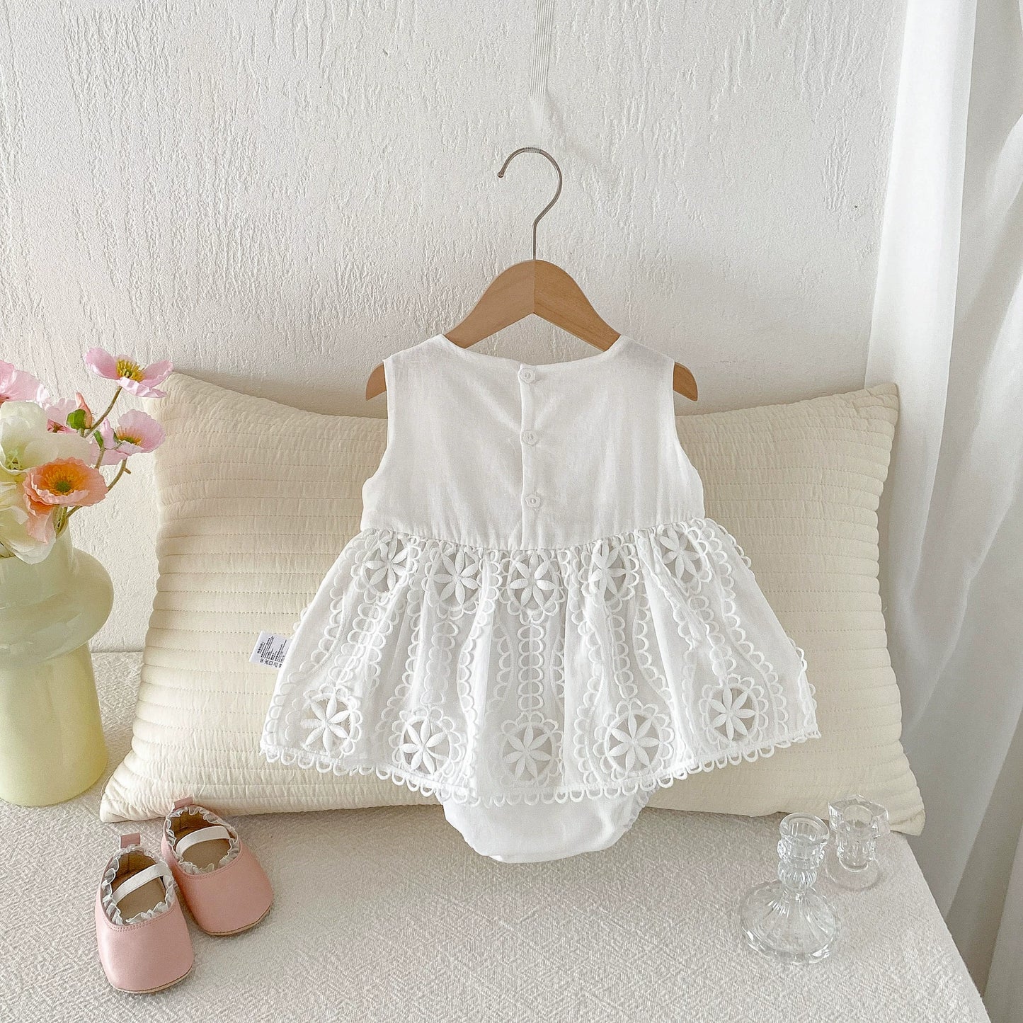 Design Summer Baby Kids Girls Sleeveless Flowers Pattern Hollow-out Bodysuit, MyKids-USA®, Bodysuits, MyKids-USA -  -  -  -  -  -  - .