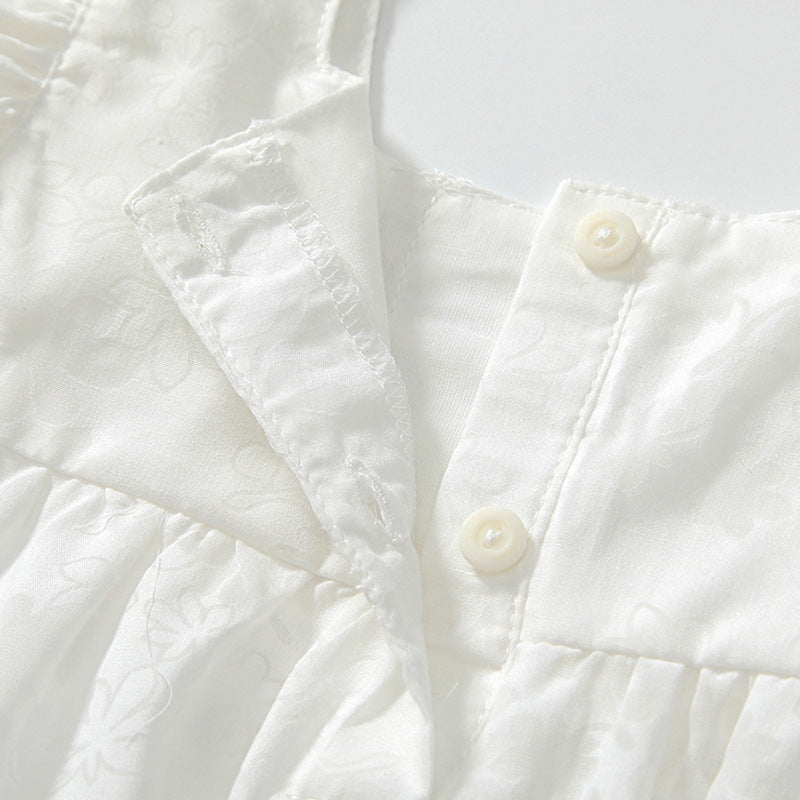 Summer Arrival Baby Girls Fly Sleeves Simple Lace Pattern Onesies, MyKids-USA®, Baby One-Pieces, MyKids-USA -  -  -  -  -  -  - 