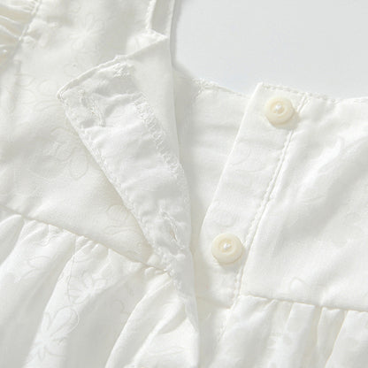 Summer Arrival Baby Girls Fly Sleeves Simple Lace Pattern Onesies, MyKids-USA®, Baby One-Pieces, MyKids-USA -  -  -  -  -  -  - 