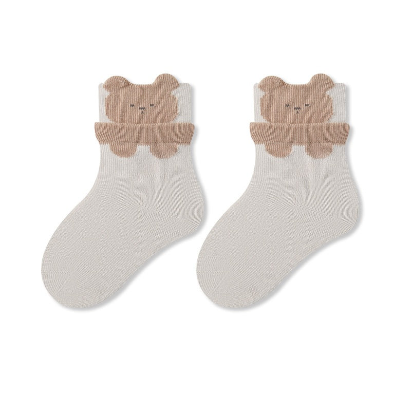 Autumn and Spring Baby Unisex Breathable Animals Cartoon Pattern Color Patchwork Socks, MyKids-USA®, Baby & Toddler Socks & Tights, MyKids-USA - Size/Age - XS (0-6M) - Color - Brown -  -  - TR2601311059-B.