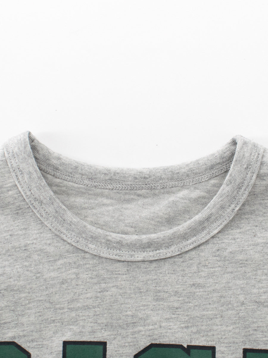 Summer Boys’ Letters Pattern T-shirt in European and American Style