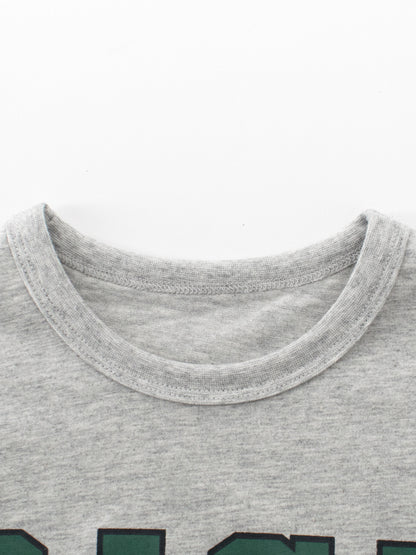 Summer Boys’ Letters Pattern T-shirt in European and American Style