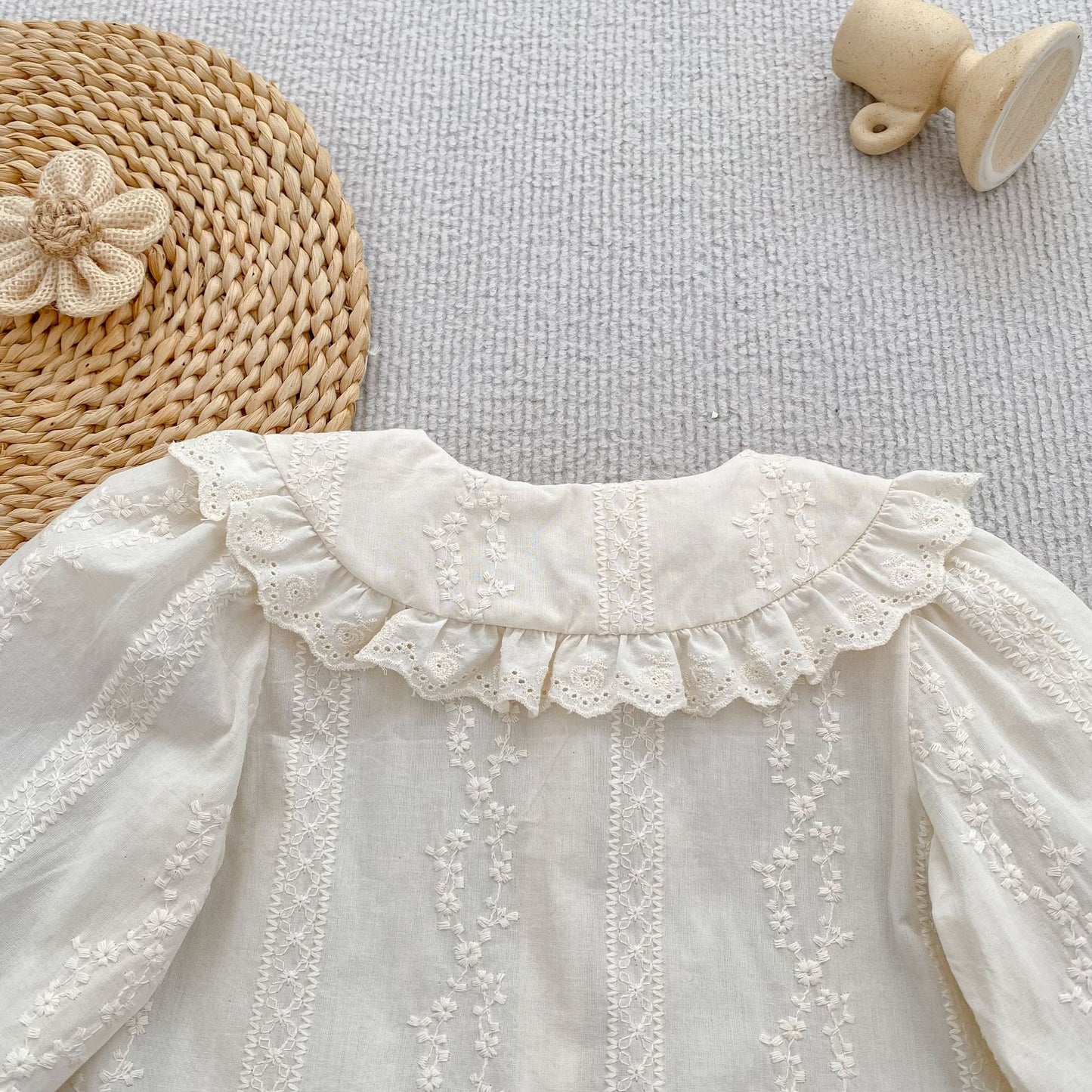 MyKids-USA® Arrival Autumn Baby Kids Girls Long Sleeves Flowers Embroidered Shirt