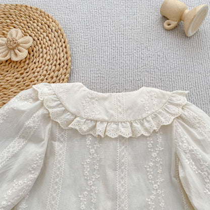 MyKids-USA® Arrival Autumn Baby Kids Girls Long Sleeves Flowers Embroidered Shirt